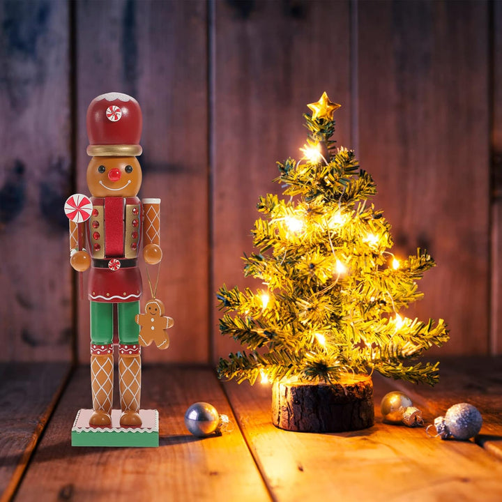 BESPORTBLE Weihnachtsdekoration, Nussknacker-Figur: 13,7 cm, Lebkuchenmann, Holz, Nussknacker, festl