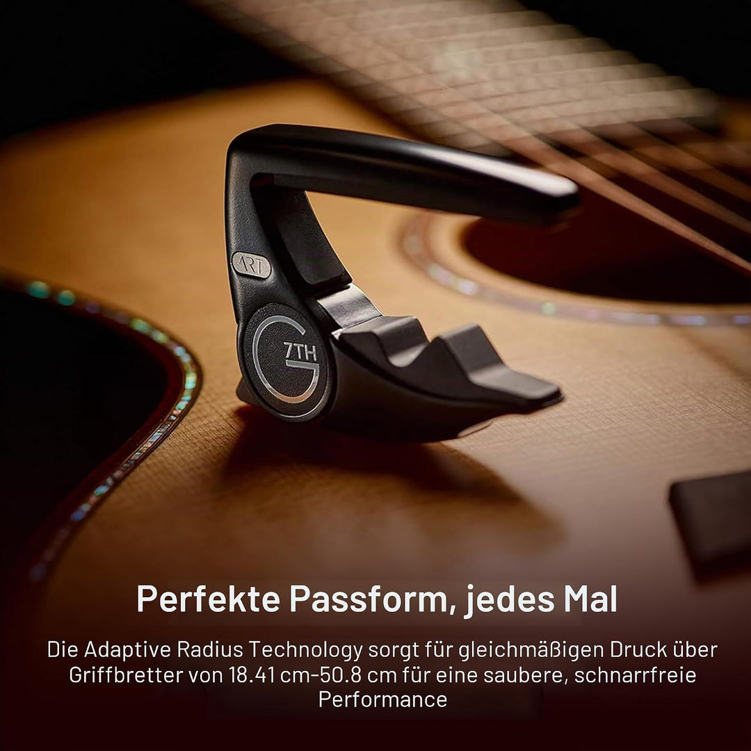 G7th 6635813 Performance 3 Capo mit ART (Steel String Satin Black), 63 g/2,2 Unzen. Unauffällig und