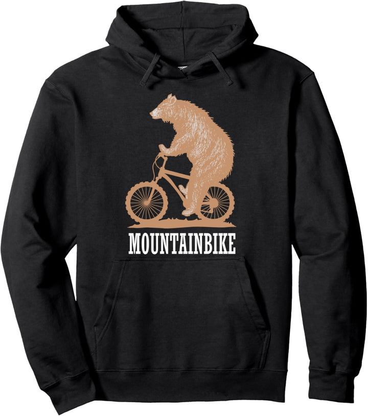 Mtb Bär auf Fahrrad lustiges Mountainbike Pullover Hoodie