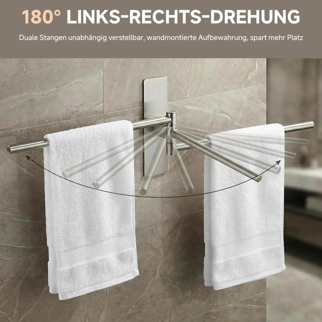 Handtuchhalter Ohne Bohren 180° Schwenkbar - Doppelt Handtuchstange Selbstklebend 304 Edelstahl, Rob