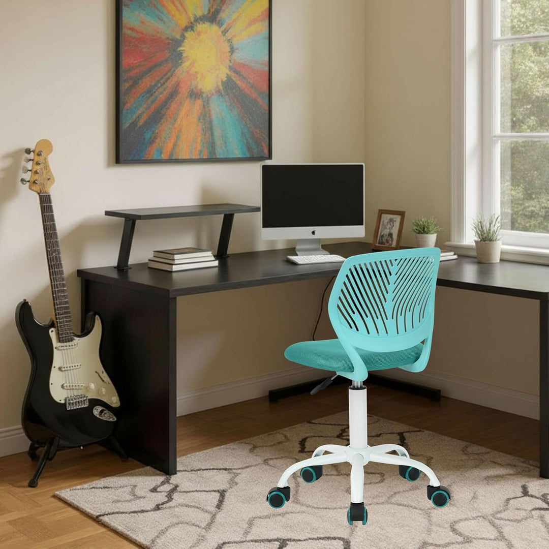 FurnitureR Home Office Stuhl, ergonomischer höhenverstellbarer Drehstuhl mit Rollen, moderner Comput