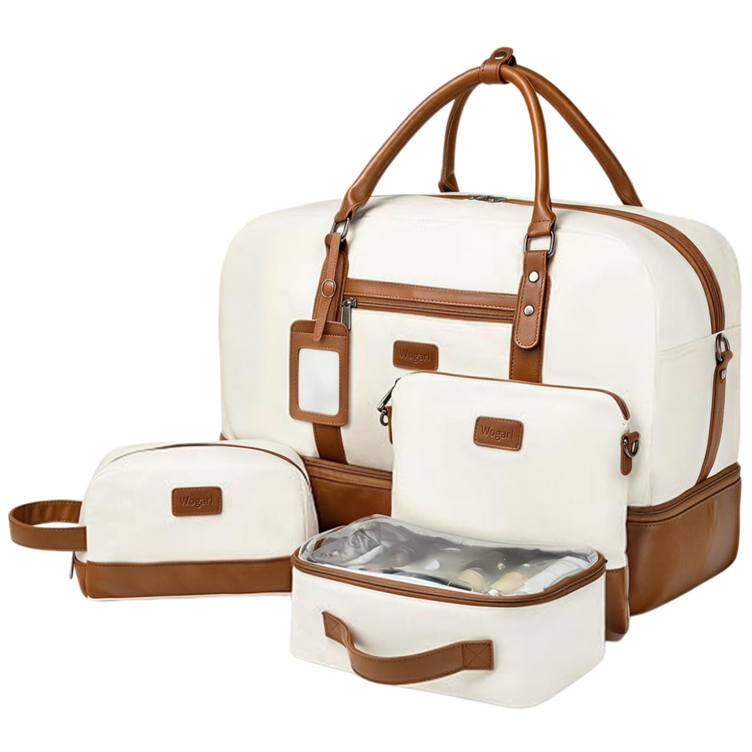 Wogarl Weekender Taschen für Damen, grosse Segeltuch-Übernachtungstasche, Reisetasche, Handgepäck, S