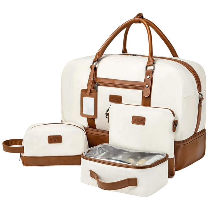 Wogarl Weekender Taschen für Damen, grosse Segeltuch-Übernachtungstasche, Reisetasche, Handgepäck, S