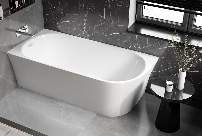 BERNSTEIN Eck-Badewanne aus Sanitäracryl Wanne mit Doppelwandiger Konstruktion 170 x 80 x 58 cm - 5