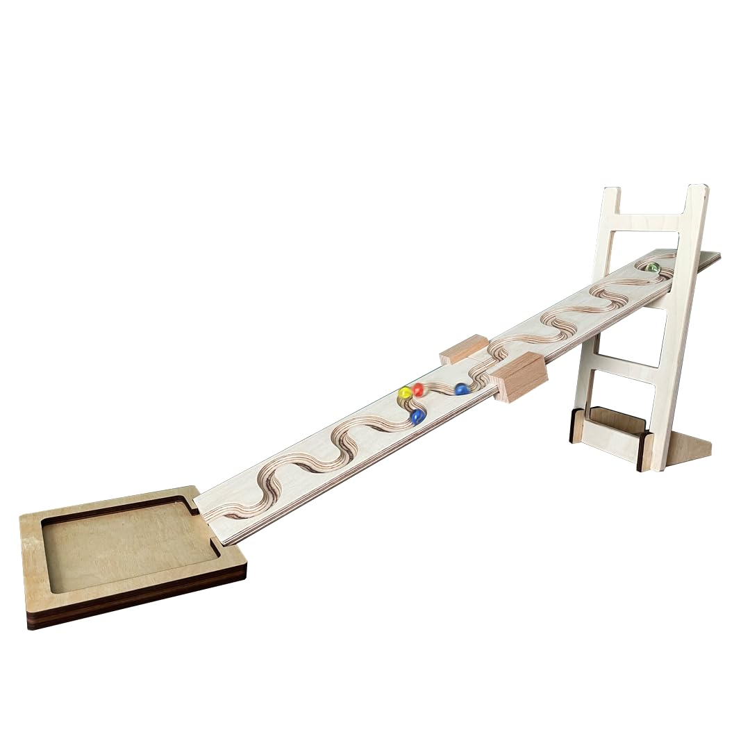 Grosses Murmelbahn-Set, Schlängelplatten inklusive Verbinder Glas Murmel Turm Auffangschale schlänge