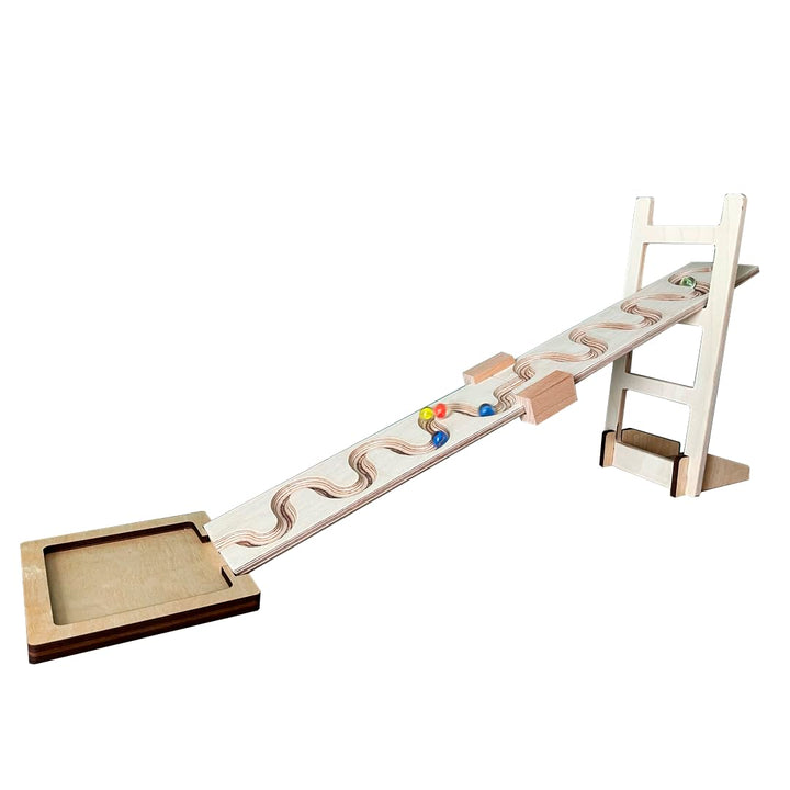 Grosses Murmelbahn-Set, Schlängelplatten inklusive Verbinder Glas Murmel Turm Auffangschale schlänge