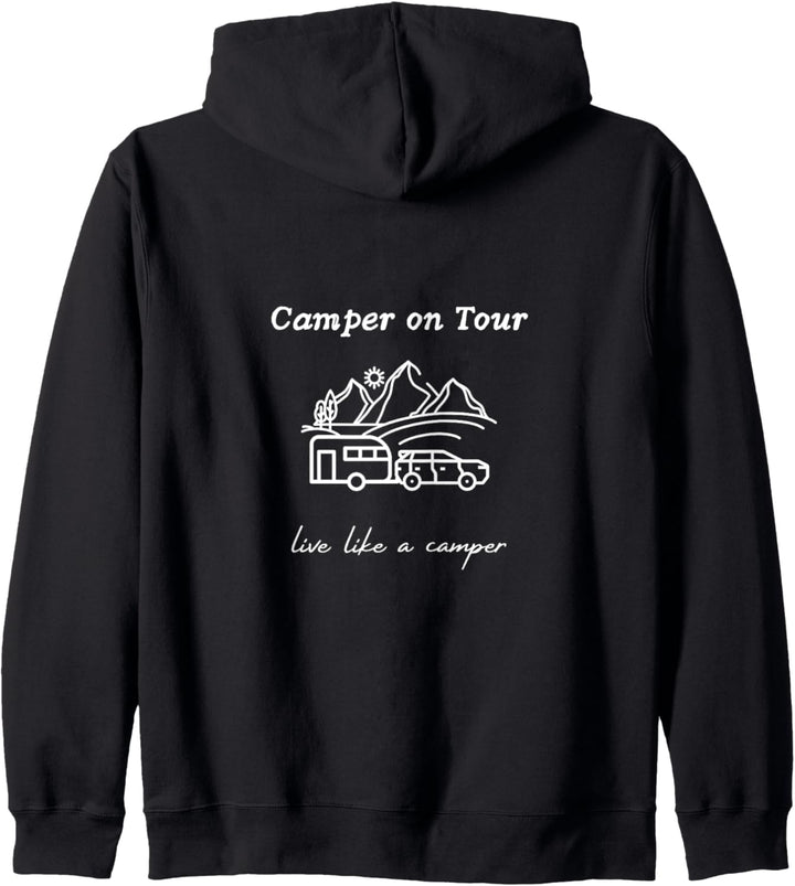 On Tour, live like a camper, Wohnwagen, Camping, Kapuzenjacke