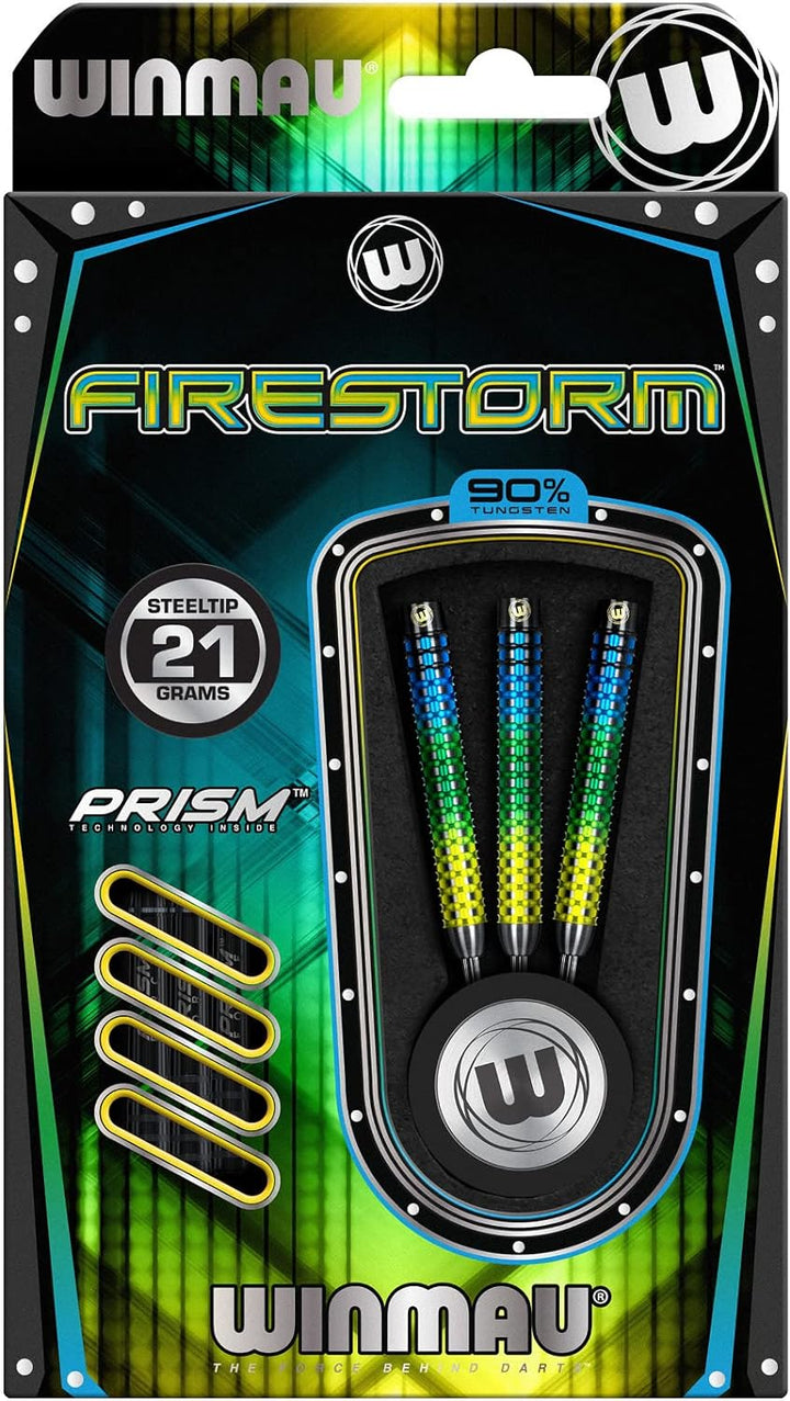 WINMAU Firestorm Profi Wolfram Steeltip Dartpfeile Set mit Flights und Schäfte 21g Steeltip, 21g Ste