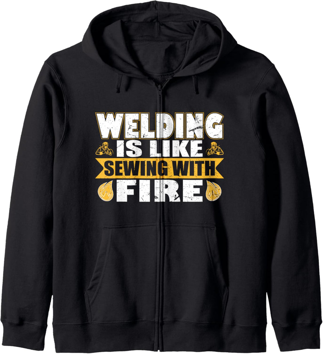 Schweissen ist wie Nähen mit Feuerdesign Kapuzenjacke