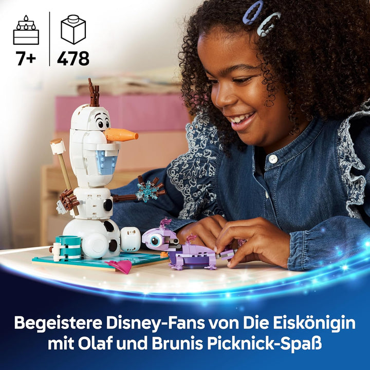 LEGO ǀ Disney Frozen Picknickspass mit Olaf und Bruni - Schneemann Figur mit Picknickdecke und Zubeh