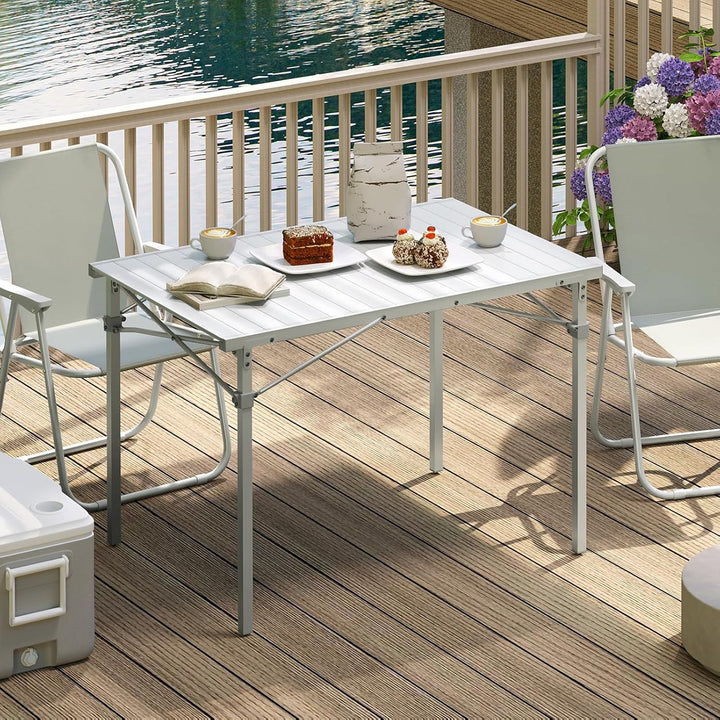 WOLTU Alu Tisch Campingtisch Buffettisch 104x69x70cm(LxBxH) zusammenklappbar und tragbar Reisetisch,