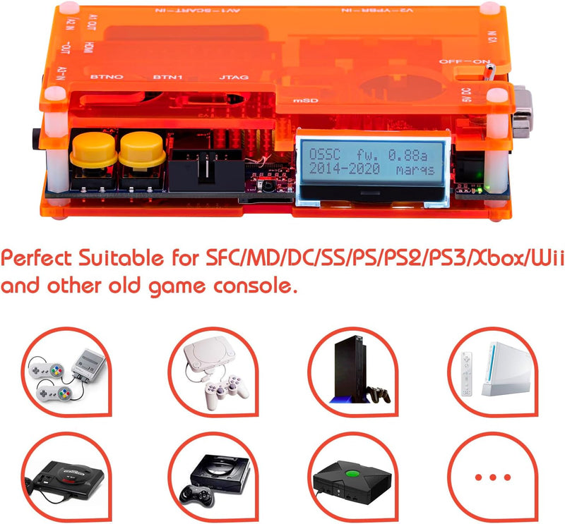 Mcbazel OSSC Scart Komponente VGA zu HDMI Open Source Scan-Konverter v1.6 für Retro Gaming Konsole