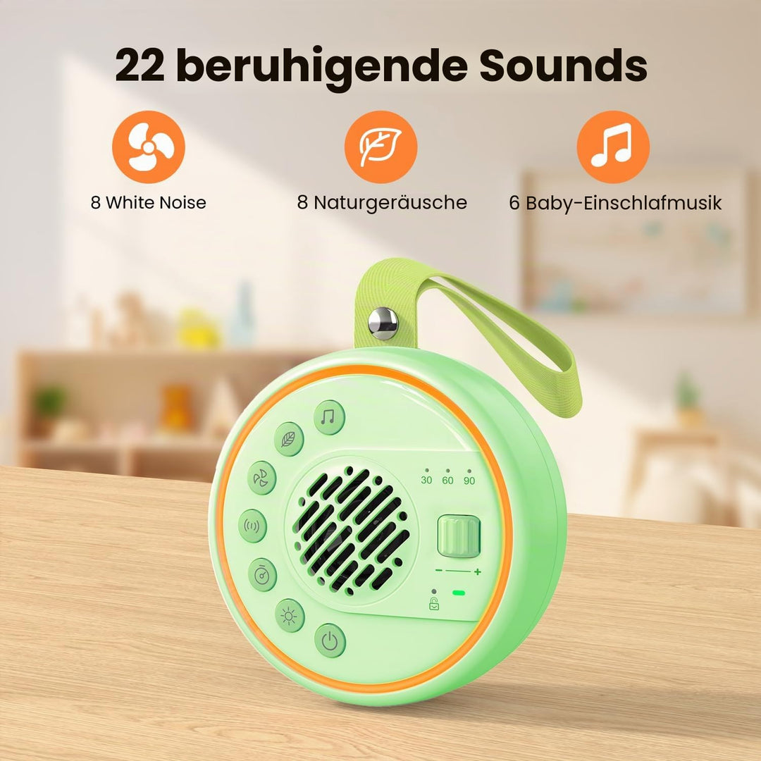 Lemnoi White Noise Machine Tragbare Einschlafhilfe Babys Geräuschmaschine weisses rauschen mit 22 be