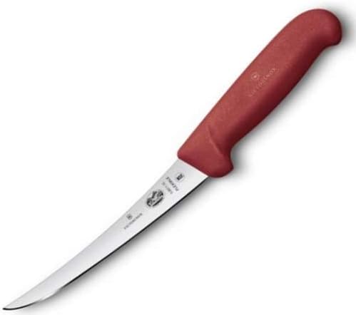 Victorinox, coltello disossatore Fibrox con lama stretta e ricurva in acciaio inox, antiscivolo, ros