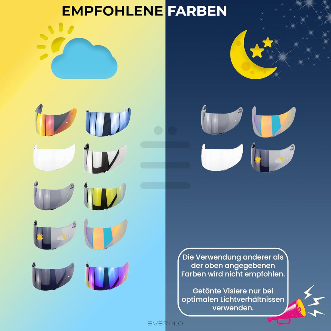 Everalo Kompatibel mit Agv K1 Visier - K3sv - K5 - K5s - K1s - S4sv - Horizon - Skyline - Strada - S
