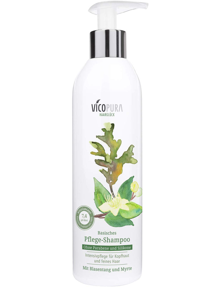 VICOPURA Pflege-Shampoo, basisches silikonfreies Haarshampoo, Volumenshampoo mit Teebaumöl, bei Kopf