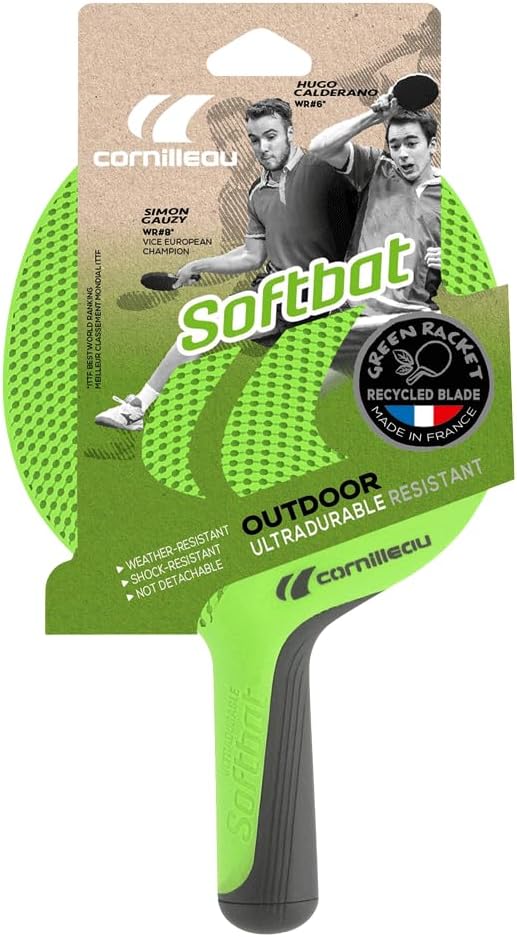 CORNILLEAU - 4 x Outdoor-Schläger + 1 x Tischhülle Premium Plus + 2 x Tischtennisbälle - Family Pack