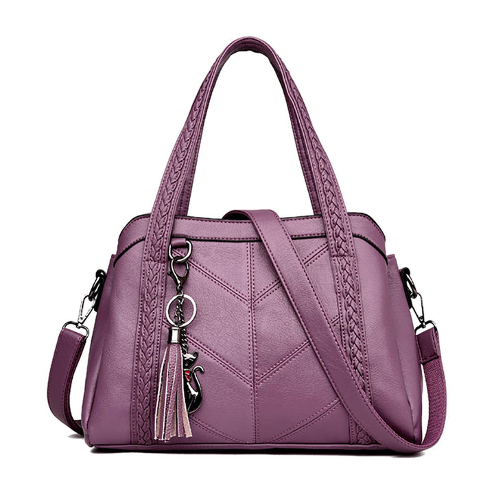 Damen Hobo Schultertasche Tasche mit Schultergurt Umhängetasche Handtasche aus PU-Leder EINWEG Lila,