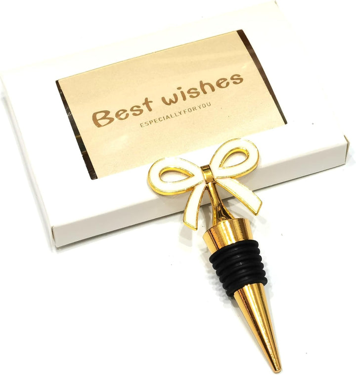 Bow Weinverschlüsse für Weinflaschen, 2er-Pack – Gold Fliegenverschluss-Flaschenset – Rosa, weisse f