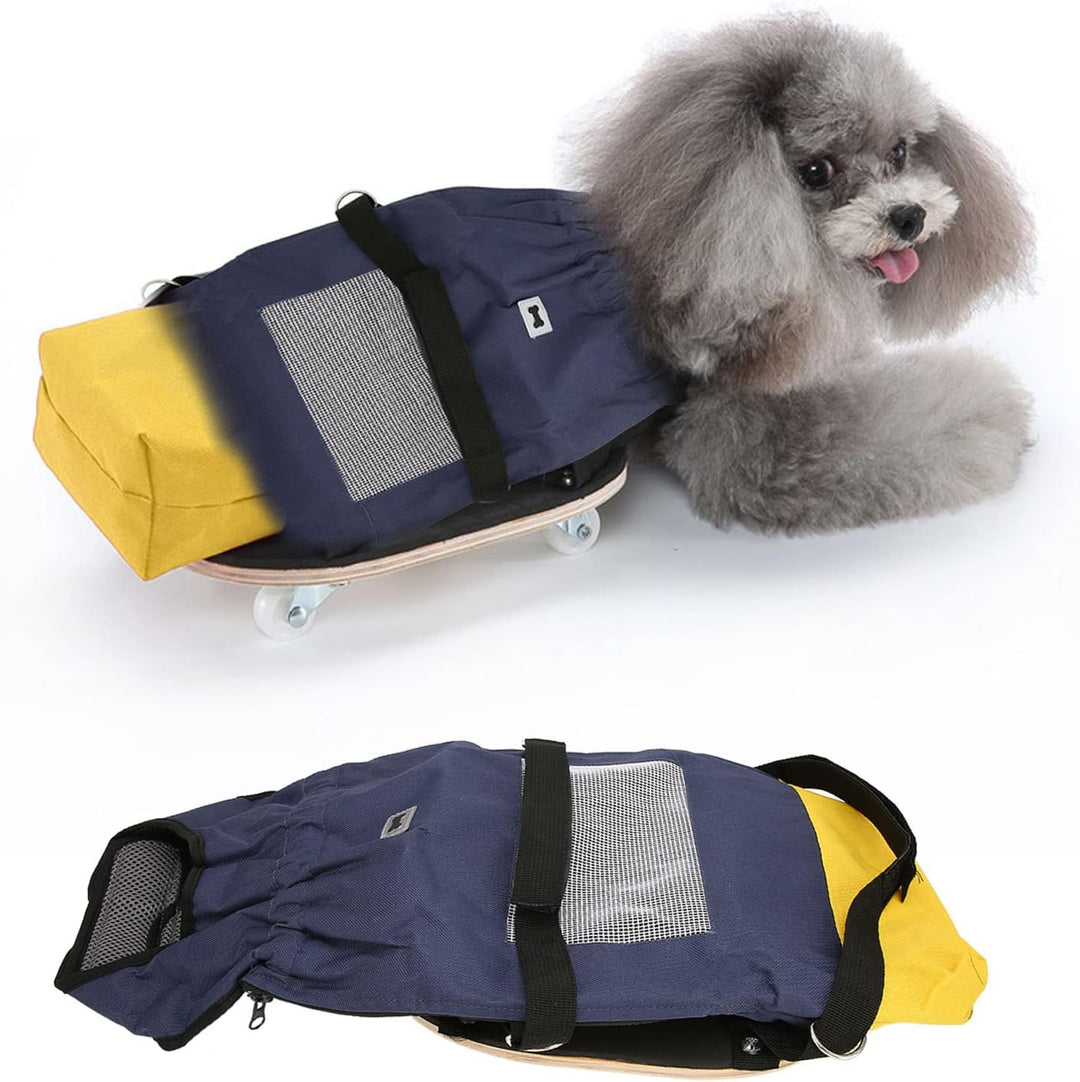 Tnfeeon Hunderollstuhl für Hunde, Haustierrollstuhl aus Verbundplanke für Gelähmte Hunde mit Oxford-