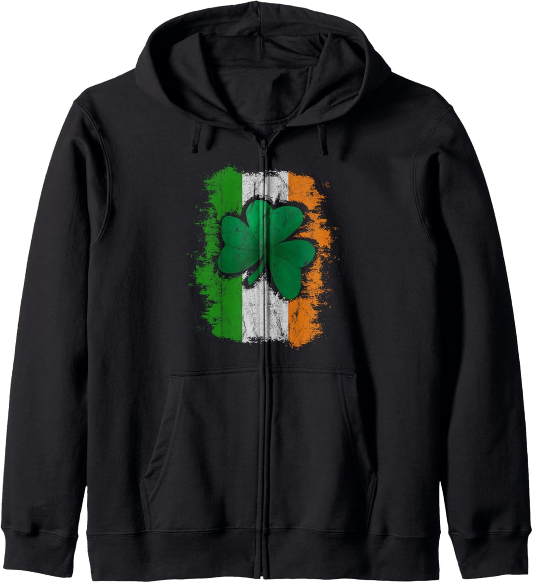 Lässige Retro Irische Flagge & Kleeblatt | St Patricks Kapuzenjacke