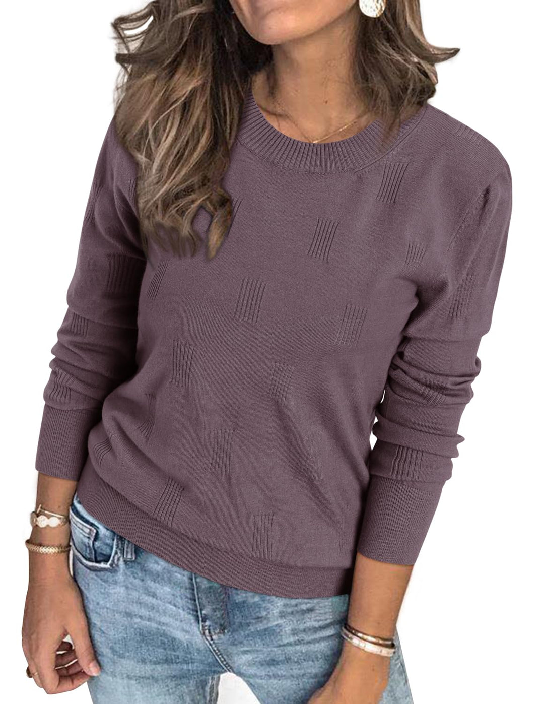 Arach&Cloz Pullover Damen Kurzarm/Langarm Herbst Winter Strickpullover Rundhals Oberteile Pulli Swea