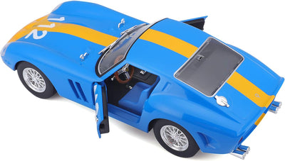 Bburago 18-26305 Ferrari 250 GTO Modellauto 1:24, Blau/Gelb