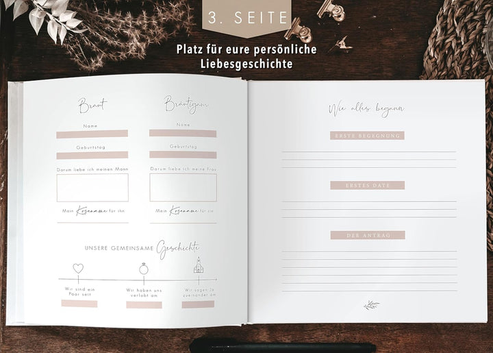 luftundliebe Gästebuch Hochzeit mit Fragen zum ausfüllen, Gästebuch, Hochzeit Gästebuch, Vintage, Go