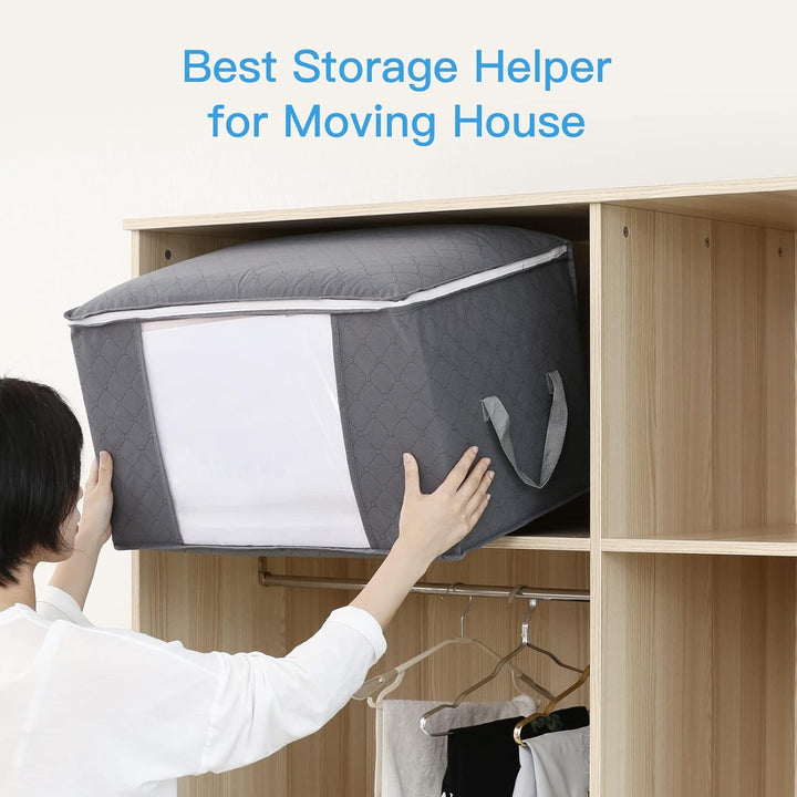 Withosent 5 Stück 90L Grosse Aufbewahrungstasche Schrank Organizer Set, Faltbar Kleideraufbewahrung