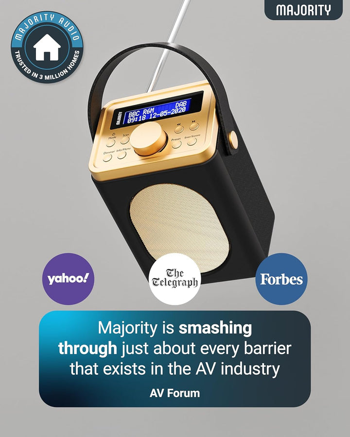 MAJORITY Little Shelford DAB Plus Radio | Küchenradio UKW mit Bluetooth | Radio Batteriebetrieben mi