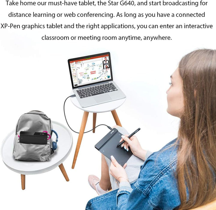 XP-PEN G640 Grafiktablett 6 x 4 Zoll Stift Tablet zum Zeichnen mit 20 Ersatzspitzen OSU Spiel Pen Ta