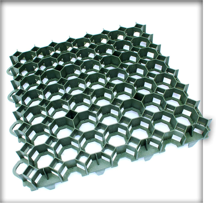 Kieskönig Rasengitter 49,2 x 49,2 x 3,7 cm Grün Rasengitterplatten Rasenwaben Rasenmatten mit Bodenk