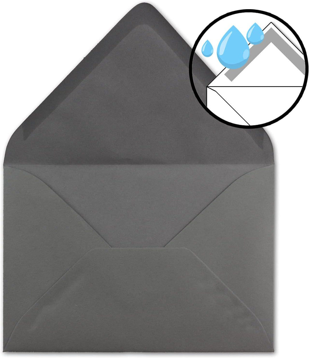 Briefumschläge in Anthrazit-Grau/Dunkelgrau - 50 Stück - DIN C5 Kuverts 22,0 x 15,4 cm - Nassklebung