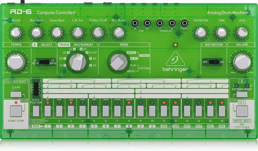 Behringer RD-6-LM Lime RHYTHM DESIGNER RD-6 Single, Lime RHYTHM DESIGNER RD-6 Single