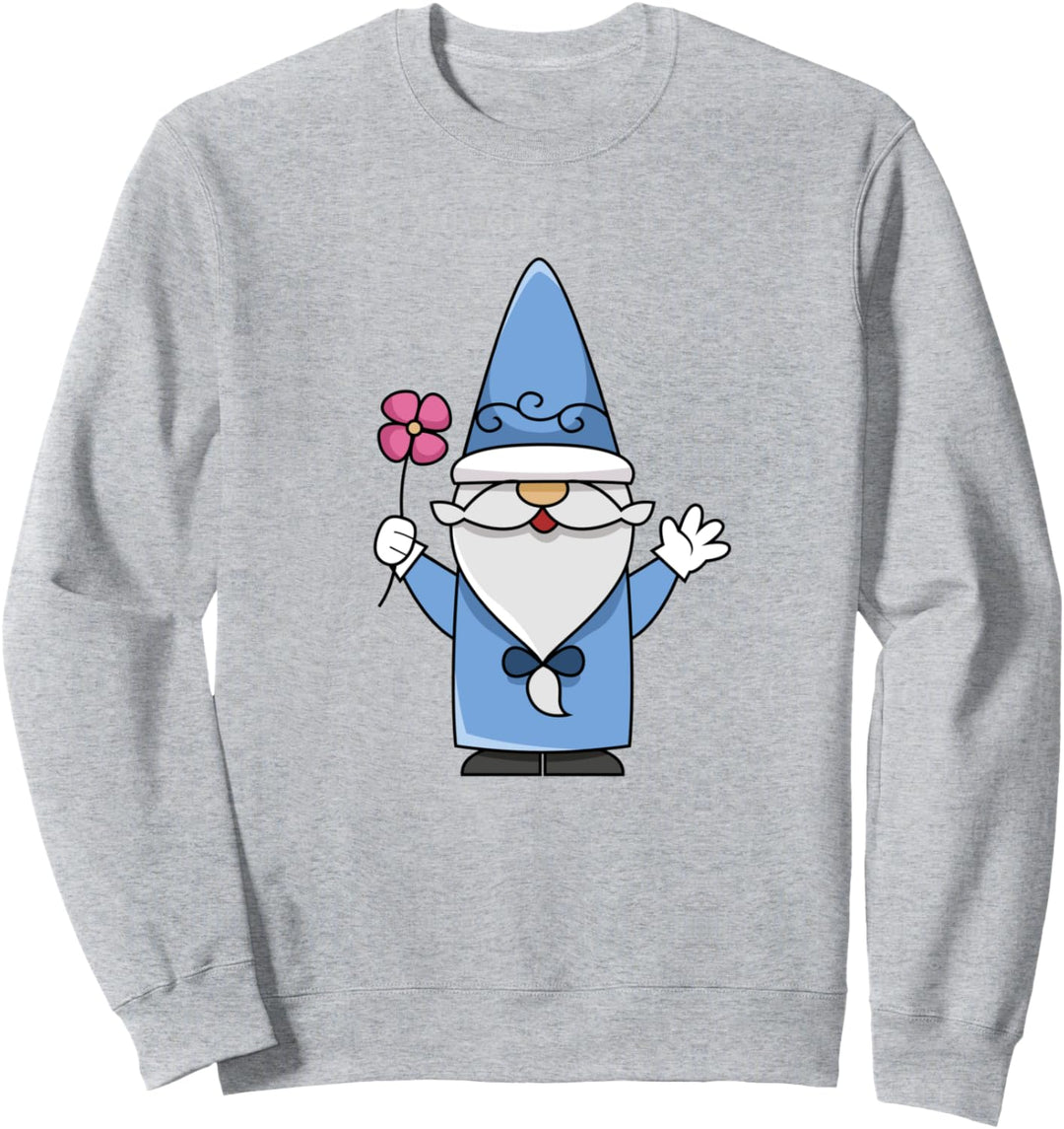 Netter Gnom, der Blume hält - netter, bärtiger Gnom Sweatshirt
