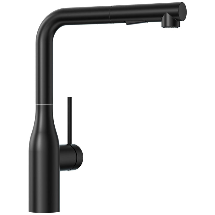 CECIPA Wasserhahn Küche Ausziehbar, Hochdruck Küchenarmatur Schwarz, 360° Schwenk Armatur Küche, Rob