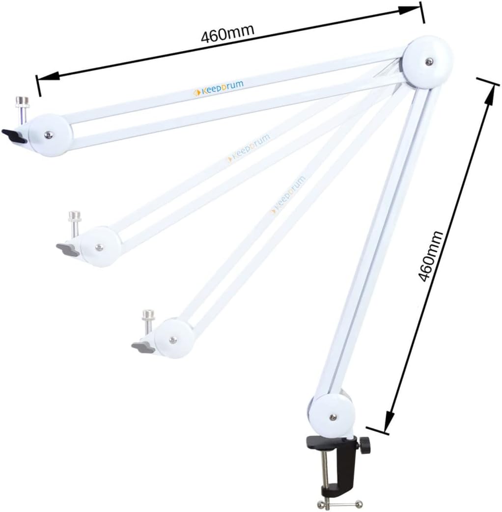 Rode NT2-A Kondensator-Mikrofon Set + keepdrum MS138 Mikrofonarm Tisch-Stativ Weiss NT2-A + Mikrofon