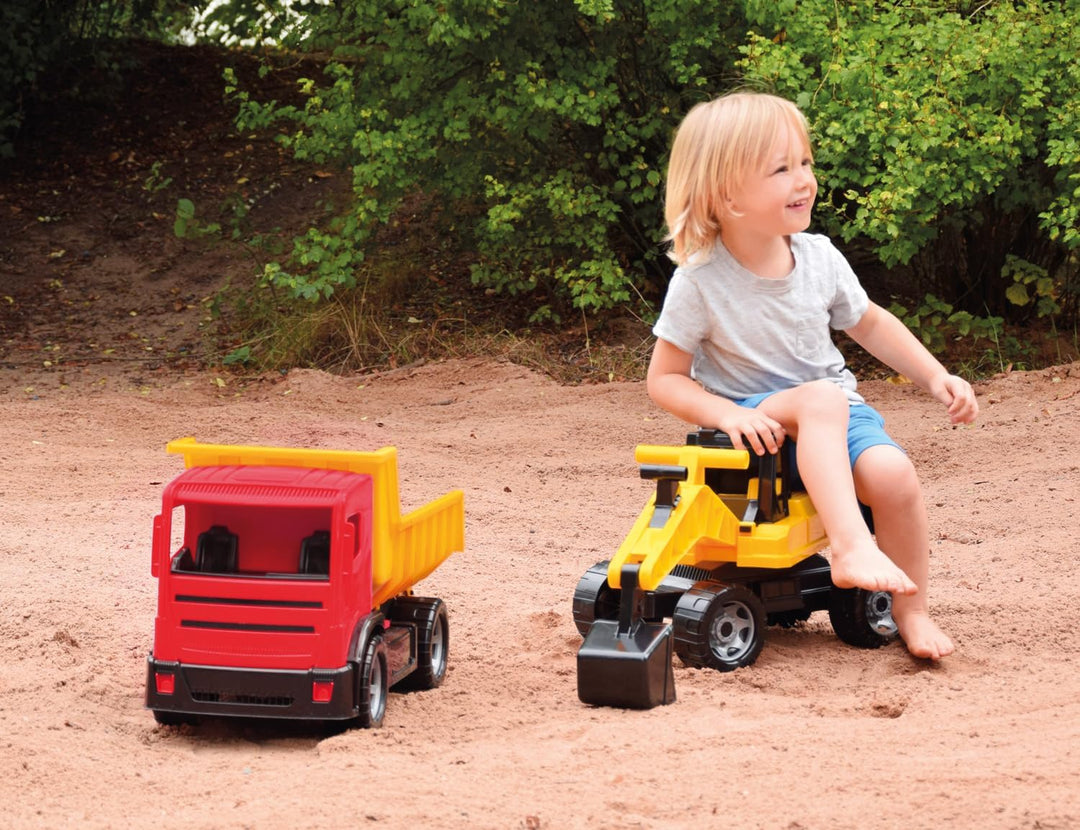 Lena 2060 - Lastwagen 63X35X27Cm, Rot/Gelb Muldenkipper, Muldenkipper