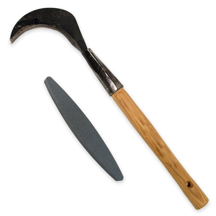 4betterdays.com NATURlich leben! Gartensichel/Sichel inkl. gratis Schleifstein mit Eschenholzstiel -