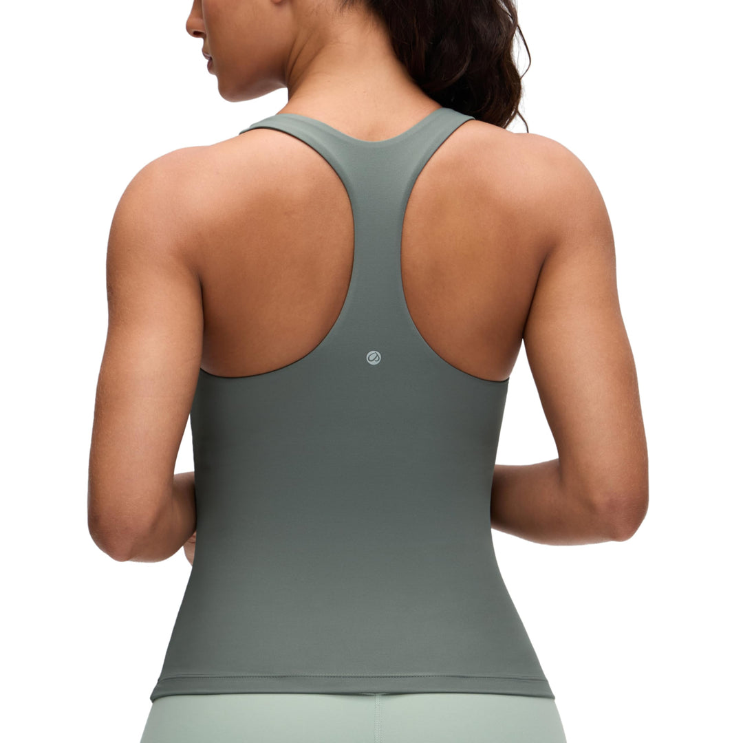 CRZ YOGA Damen Butterluxe Tank Tops Racerback Sport Top Yoga Fitness Oberteil Tanktops mit Integrier