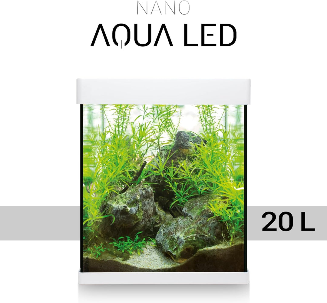 ICA KNA20 Nano AquaLED Crystal 20 Nano Aquarium, 20 Liter weiss 20 LITROS, weiss 20 LITROS