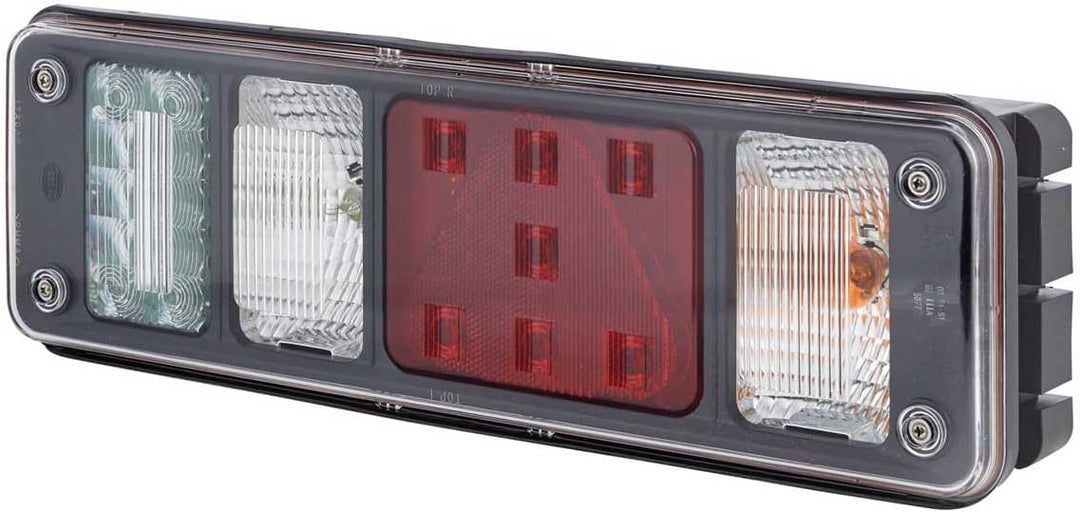 HELLA - Heckleuchte - Hybrid - 24V - Anbau/geschraubt - Lichtscheibenfarbe: glasklar - Stecker: Easy