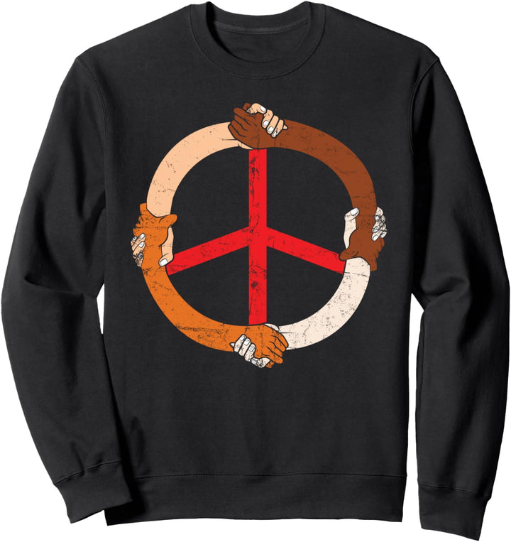Einheit, Gleichheit, Friedenszeichen, Hand in Hand haltend Sweatshirt