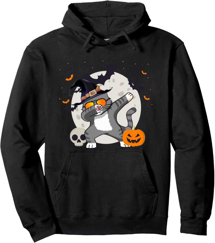 Dab Cat Kitten Katze Hexe Mädchen Kinder Halloween Kostüm Pullover Hoodie