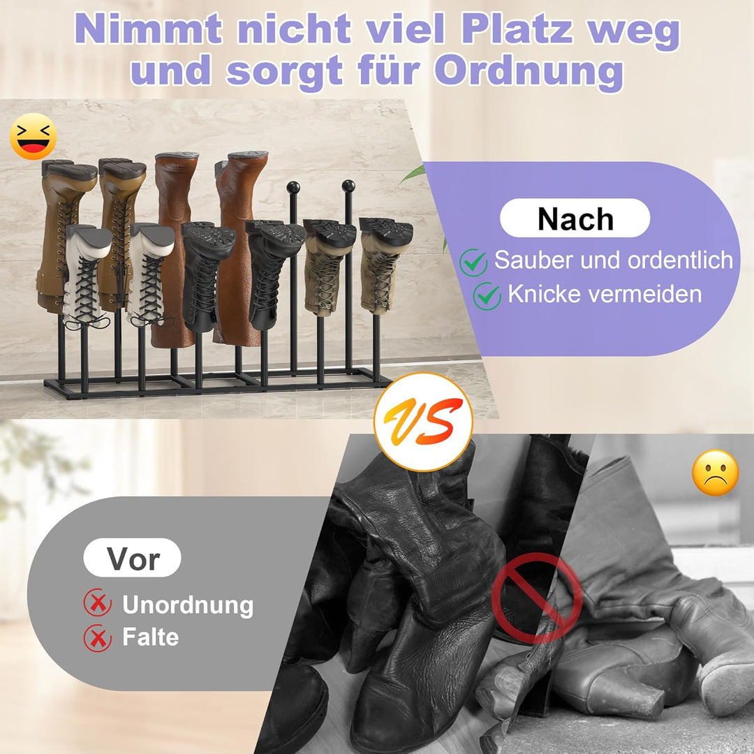 Stehend Metall Schuhregal für 6 Paar Schuhablage für Schlafsaal Schuh Gestell Rahmen Freistehende Sc
