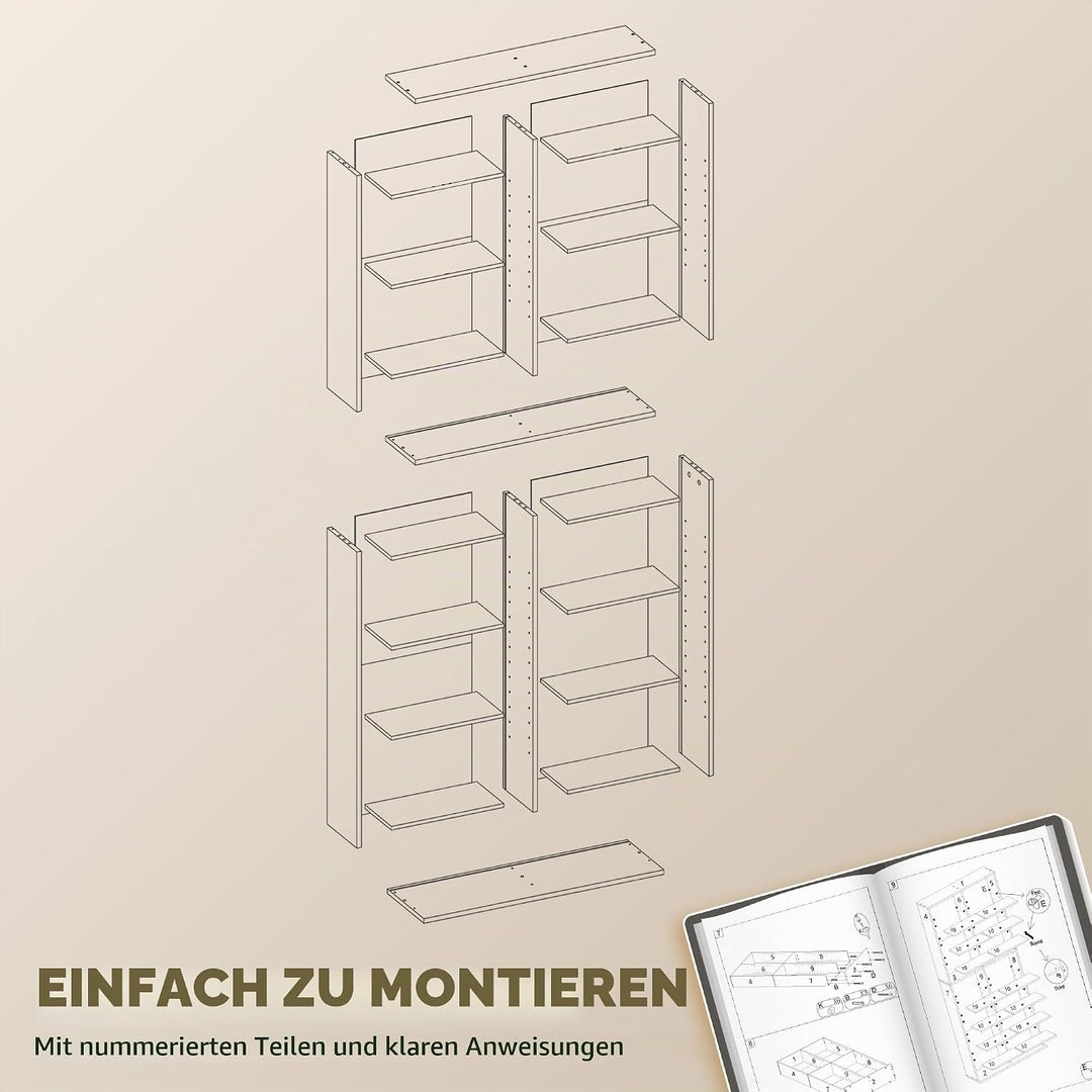 HOMCOM CD- und DVD-Aufbewahrung, Multimedia-Aufbewahrungsmöbel, max. Kapazität 640 CDs/360 DVDs und