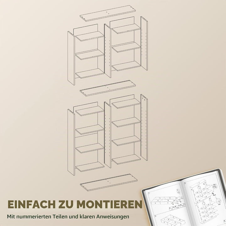 HOMCOM CD- und DVD-Aufbewahrung, Multimedia-Aufbewahrungsmöbel, max. Kapazität 640 CDs/360 DVDs und