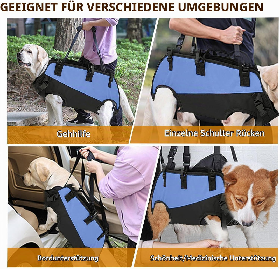 PETCUTE Hunde-Tragegeschirr,Hundegeschirr-Rucksack für grosse Hundes,Ganzkörpergeschirr mit Griff,Ve