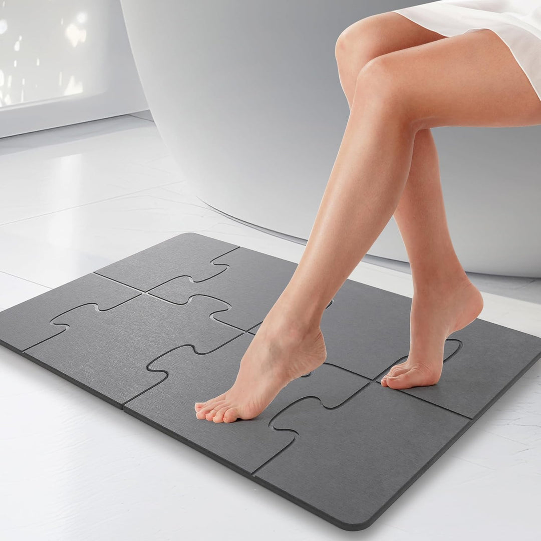 Diatomite Stone Bath Mat - Faltbar Steinmatte Badezimmer - Stein Badematte - Duschvorleger Schnelltr