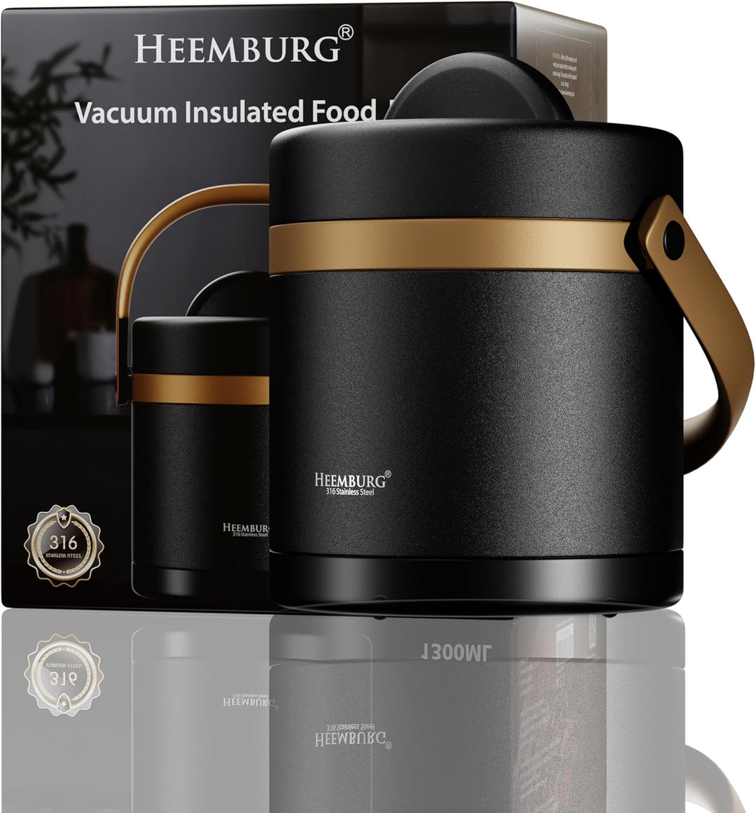 1.3L Thermobehälter aus Edelstahl | Isolierter Behälter für warme Speisen, Mahlzeiten und Suppen | I